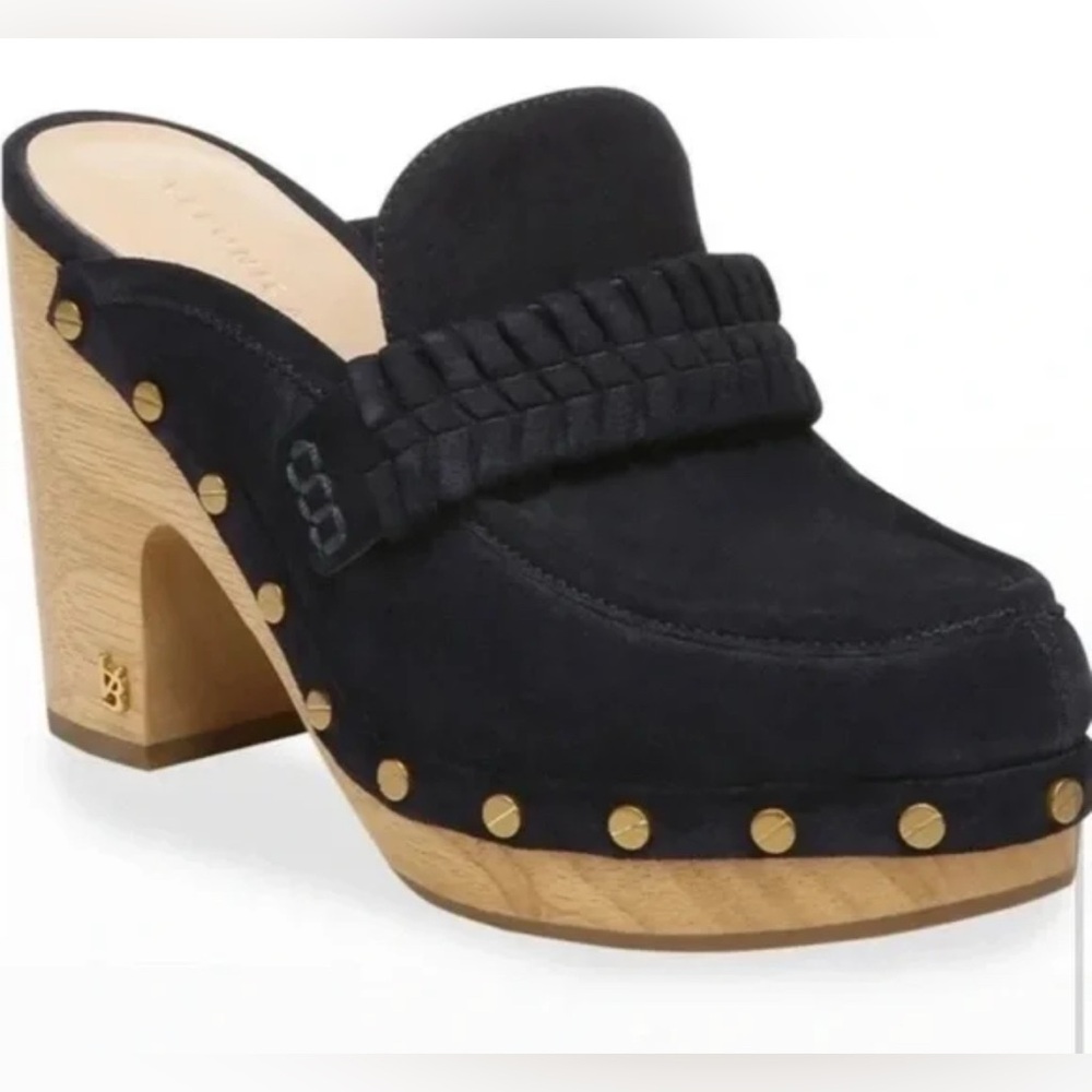 Veronica Beard Black Suede Delia Clogs Size 9